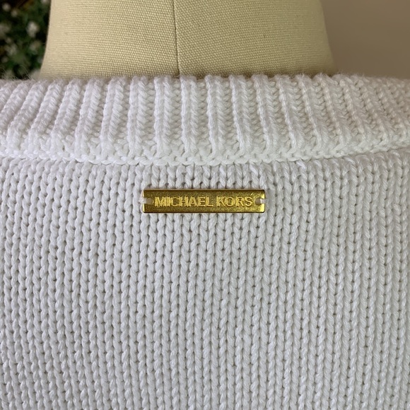 Michael Kors White Cable Knit Sweater - Size M - Picture 9 of 11